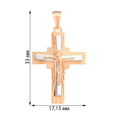Золотой нательный крестик с распятием  (арт. 503862кб)