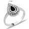 Кольцо из белого золота с ониксом и фианитами (арт. 150915б) – изображение 2