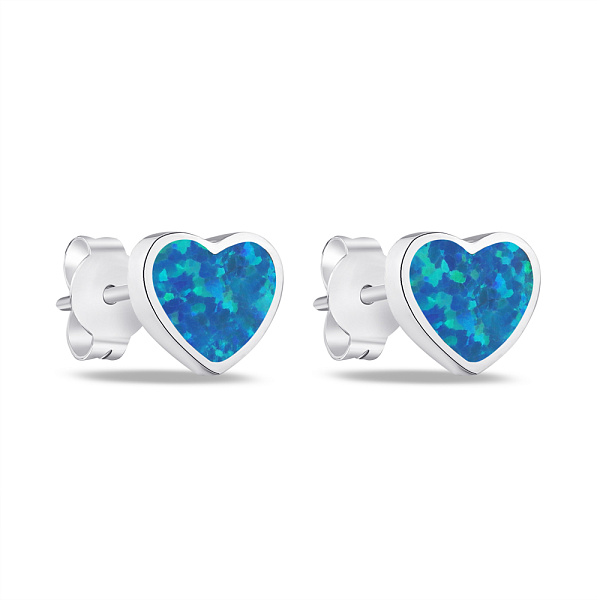 Сережки пусети зі срібла з опалом (арт. 7518/5009Пос) – зображення 1