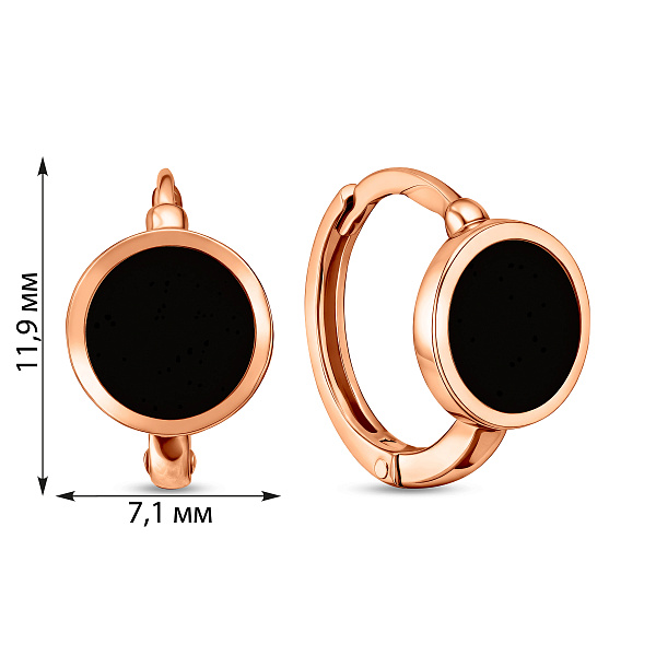 Серьги Лýна из красного золота с эмалью (арт. 1101091еч) – изображение 2