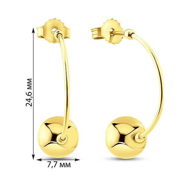 Золотые серьги без камней (арт. 107876ж) – изображение 2