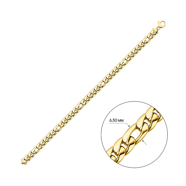 Широкий золотой браслет в желтом цвете металла (арт. 325470ж) – изображение 3