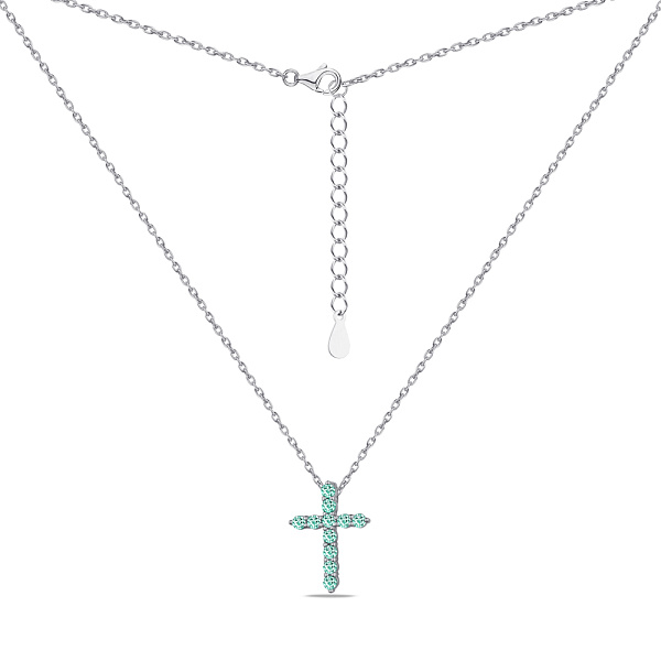 Серебряное колье Крестик с фианитами (арт. 7507/1477аз) – изображение 2