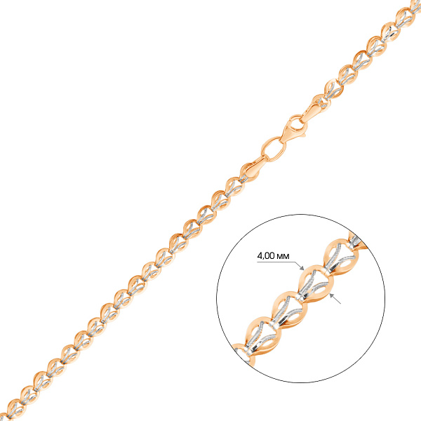 Колье из красного золота с родированием (арт. 350397р) – изображение 3