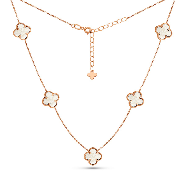 Колье Клевер из красного золота с перламутром (арт. 361495/10п) – изображение 2