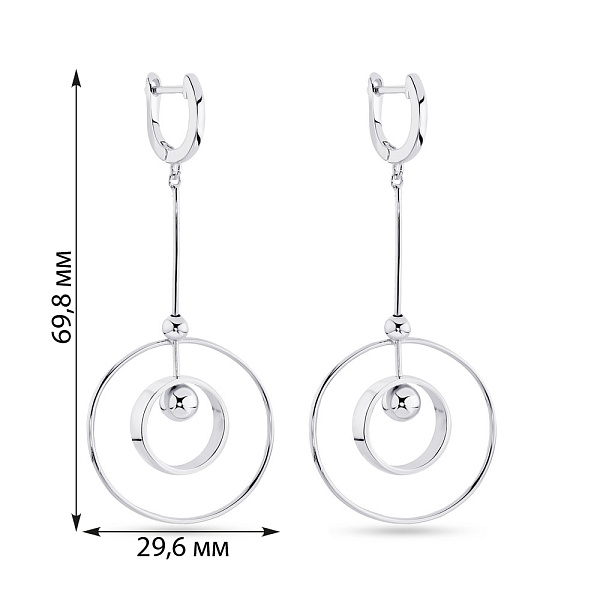 Довгі сережки-підвіски зі срібла Trendy Style (арт. 7502/4694) – зображення 2