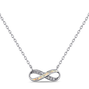 Фото Срібне кольє з опалом і фіанітами (арт. 7507/2112Поб)