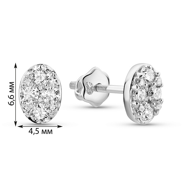 Серьги из белого золота с бриллиантами (арт. С341622040б) – изображение 2