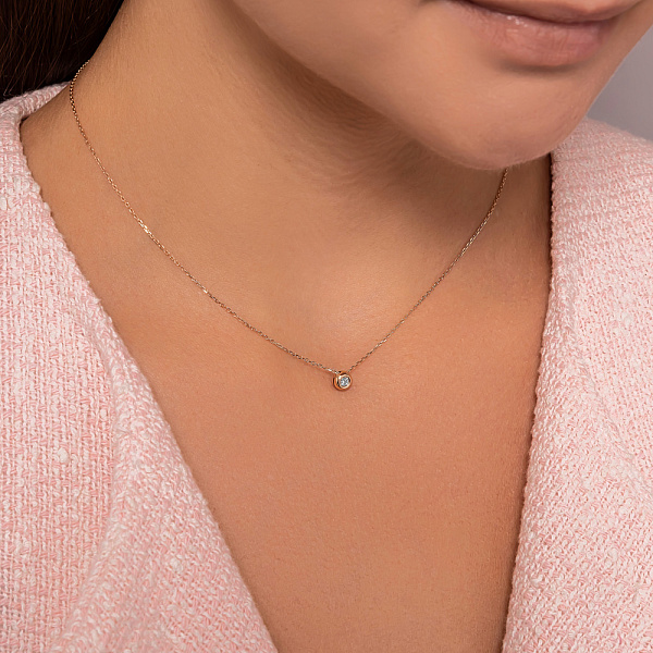 Золоте кольє з діамантом (арт. Ц011225005) – зображення 4