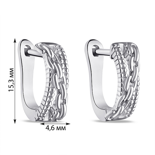Серебряные серьги "Цепи" без камней  (арт. 7502/4617) – изображение 2