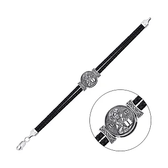 Срібний браслет із шовковою ниткою (арт. 7309/1158брю)