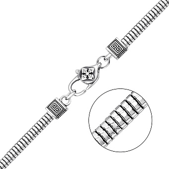 Фото Цепочка из серебра плетения Снейк с чернением (арт. 7908/2426ч)