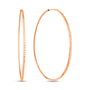 Фото Золотые серьги-кольца с алмазной гранью (арт. 121903/55)