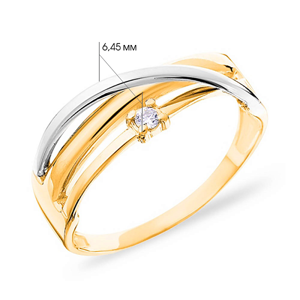 Кольцо Синергия из комбинированного золота (арт. 140530ж) – изображение 3