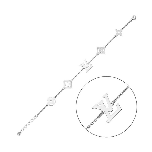 Золотой браслет в белом цвете металла (арт. 324989б) – изображение 1