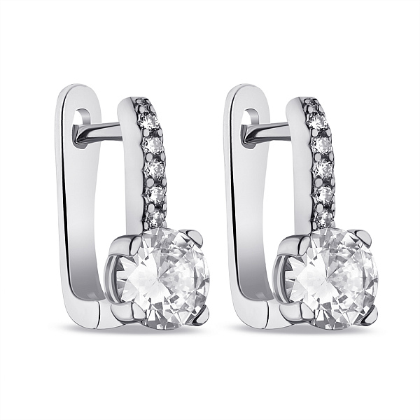 Серьги из серебра с фианитами  (арт. 7502/9404) – изображение 1