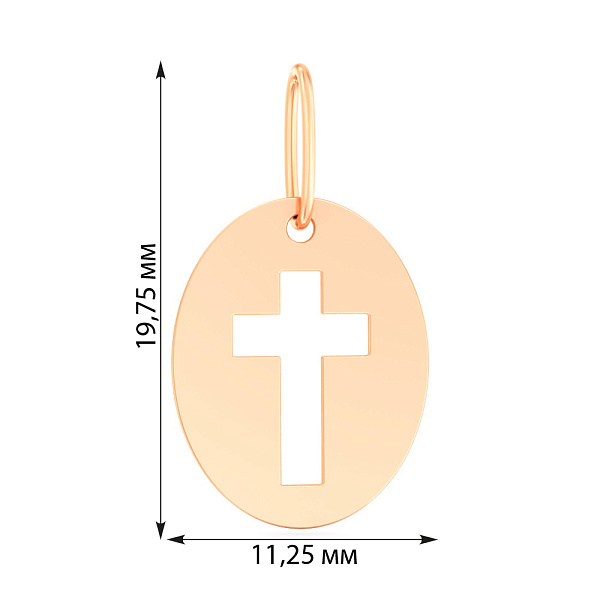 Кулон из красного золота (арт. 440908) – изображение 3