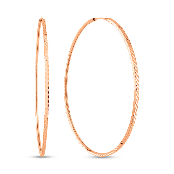 Золотые серьги-кольца с алмазной гранью (арт. 121903/55) – изображение 1