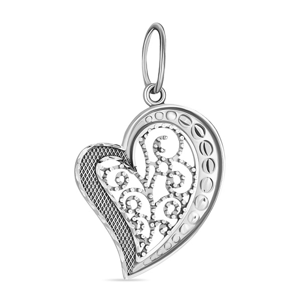 Кулон Сердце из белого золота (арт. 423387б) – изображение 1