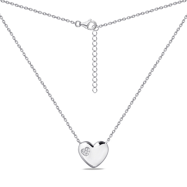 Серебряное колье Сердце с фианитами (арт. 7507/1639) – изображение 2
