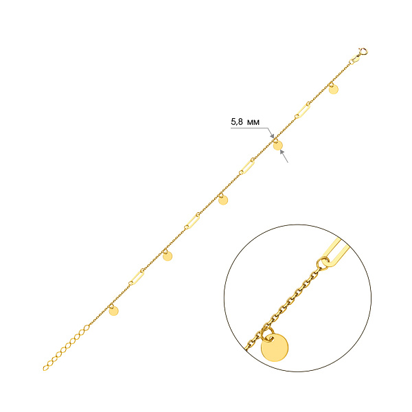 Браслет Монети з жовтого золота (арт. 326293ж) – зображення 2