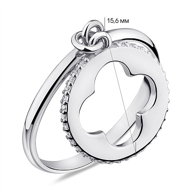 Серебряное кольцо с подвеской (арт. 7501/2104)