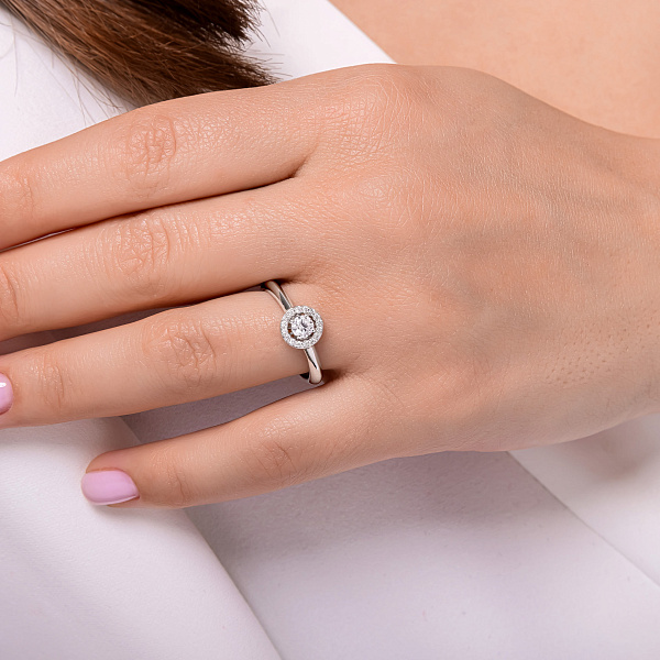 Золота каблучка з діамантами (арт. К341491030б) – зображення 2