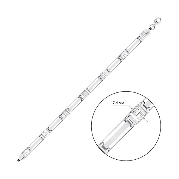 Браслет срібний з грецьким орнаментом (арт. 7509/4181) – зображення 2