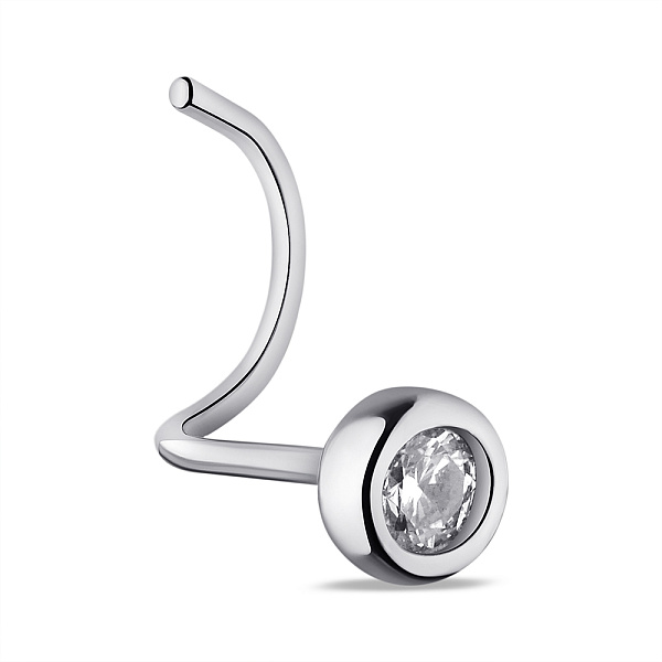 Серебряный пирсинг с фианитом  (арт. 7512/Пр2Ф/036) – изображение 1