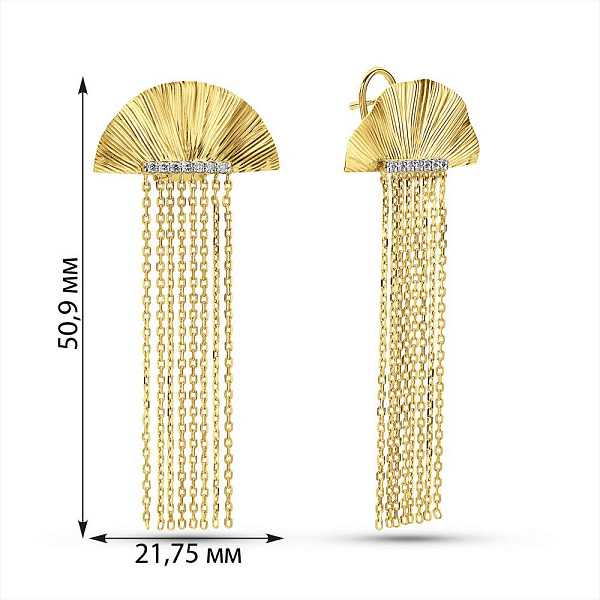 Сережки Francelli з жовтого золота з діамантами (арт. С111447010жа) – зображення 3