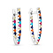 Серебряные серьги с разноцветными камнями (арт. 7502/10340Бацв)