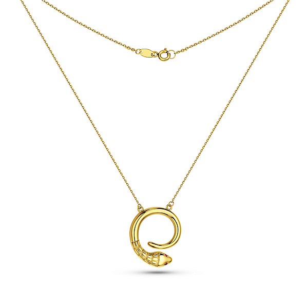 Золотое колье Змея с розовыми фианитами (арт. 352971жмлн) – изображение 2