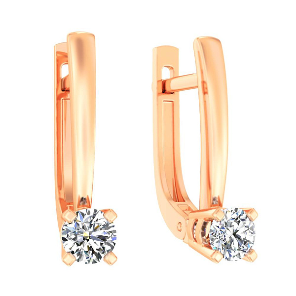 Сережки з червоного золота з діамантами  (арт. С011318050) – зображення 1