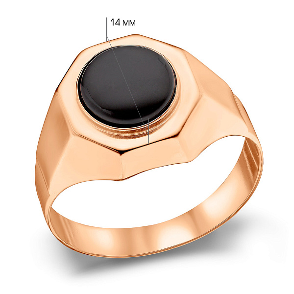 Золотая печатка с ониксом (арт. 180567о) – изображение 5