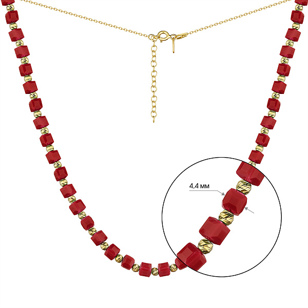 Срібне кольє з оніксом і жовтим родіюванням (арт. 7507/2009жок) – зображення 2