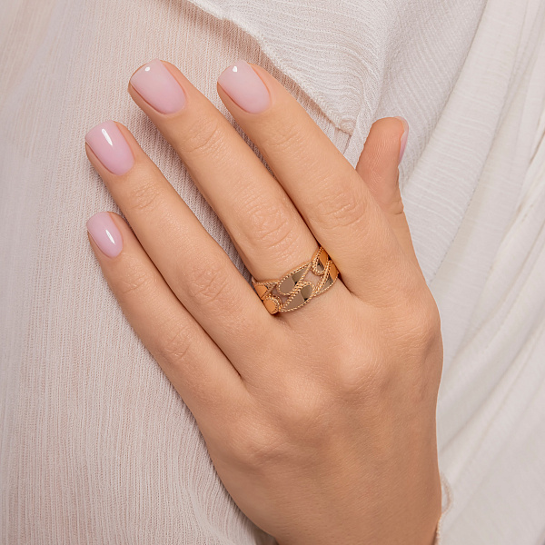 Кольцо Звенья из красного золота (арт. 156764) – изображение 4