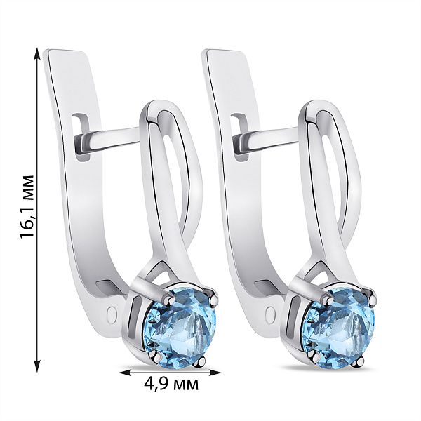 Серебряные серьги с топазом (арт. 7502/390Пгсп) – изображение 2