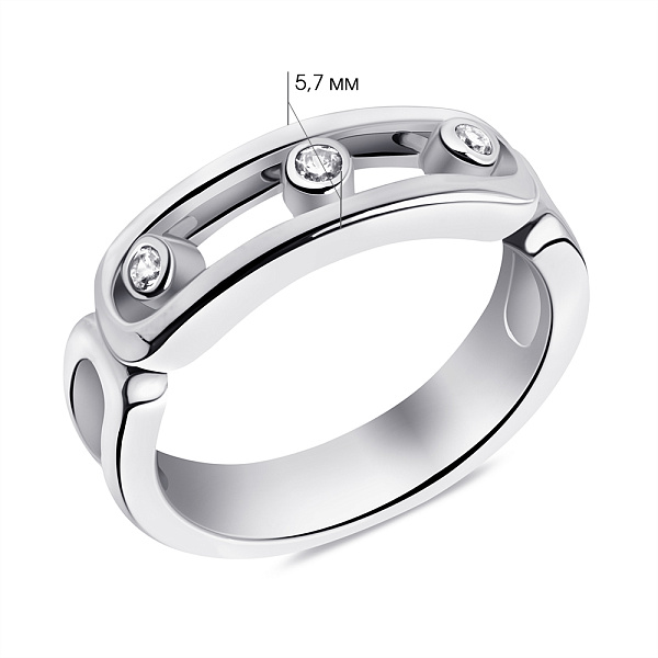 Каблучка зі срібла з фіанітами (арт. 7501/3737) – зображення 2