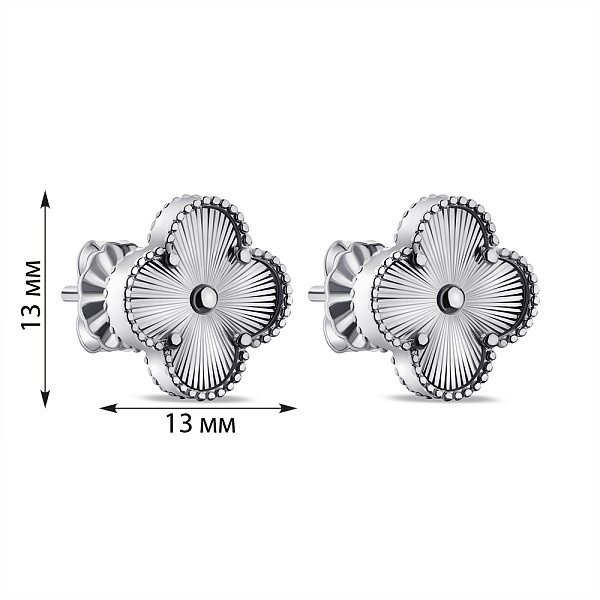 Серебряные серьги Клевер без камней (арт. 7518/6653/15) – изображение 2
