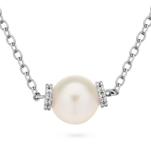 Золоте кольє з перлиною і фіанітами (арт. 350291б) – зображення 1