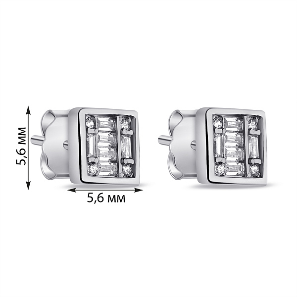Серебряные серьги-пусеты с фианитами (арт. 7518/7059) – изображение 2