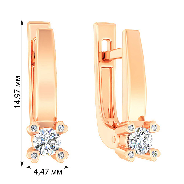 Сережки с бриллиантами из красного золота (арт. С011199020) – изображение 2