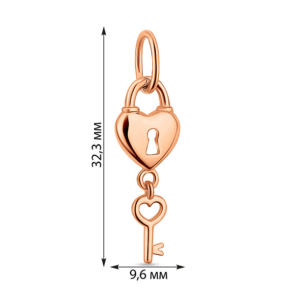 Золотая подвеска Ключ от сердца (арт. 422448) – изображение 3
