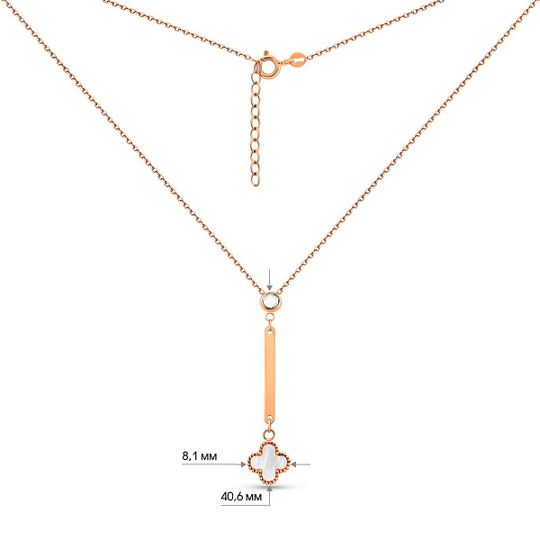 Золоте кольє Конюшина з перламутром (арт. 352770/8п) – зображення 3