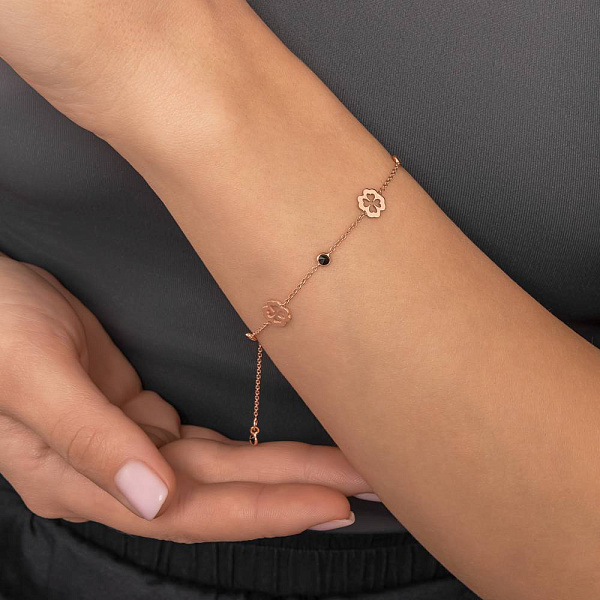 Браслет з червоного золота з чорними фіанітами (арт. 3261146ч) – зображення 3