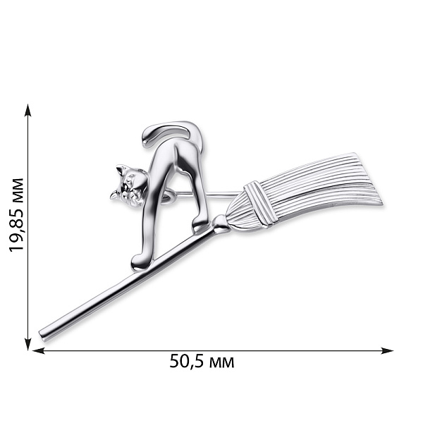 Срібна шпилька «Кошеня» Trendy Style (арт. 7505/7124р) – зображення 2