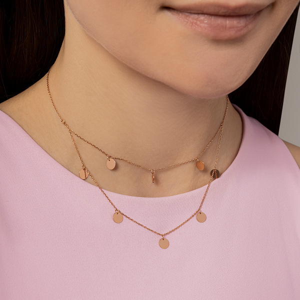 Багатошарове кольє Монети з червоного золота (арт. 351958/5) – зображення 3