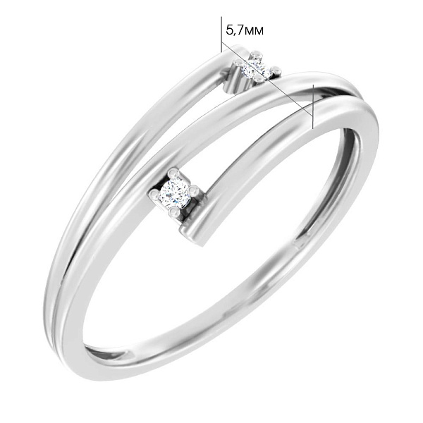 Каблучка із білого золота з діамантами (арт. К011439б) – зображення 2