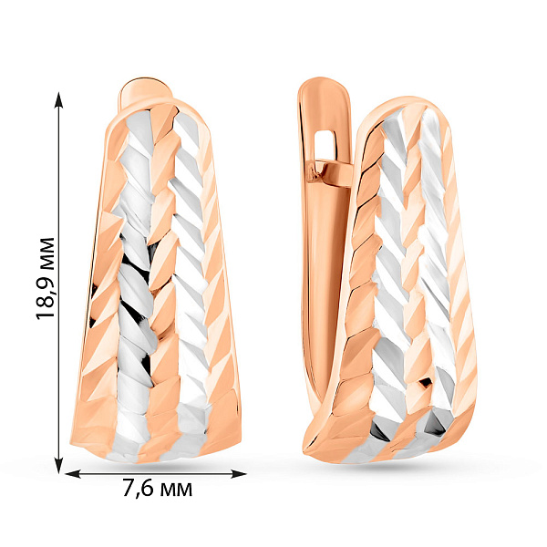 Золоті сережки з родіюванням (арт. 1091282р) – зображення 4