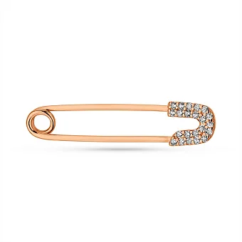 Булавка из красного золота з фіанітами (арт. 6106670101)